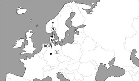 "Der Strom wird in der norwegischen Stromzone angemeldet und gelangt dann über die Übertragungsnetze der großen Energiekonzerne (z.B. RWE, VATTENFALL) mittels eines zweimaligen bilanziellen Strommengen¬austausches von Norwegen ins dänische Netz und danach ins deutsche Netz."