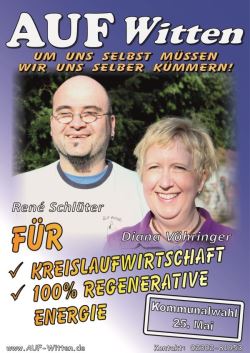 René Schlüter, kandidiert in Wahlbezirk Nr. 41, Annen Nord, Diana Vöhringer kandidiert in Wahlbezirk Nr. 61, Bommern West René Schlüter, kandidiert in Wahlbezirk Nr. 41, Annen Nord, Diana Vöhringer kandidiert in Wahlbezirk Nr. 61, Bommern West