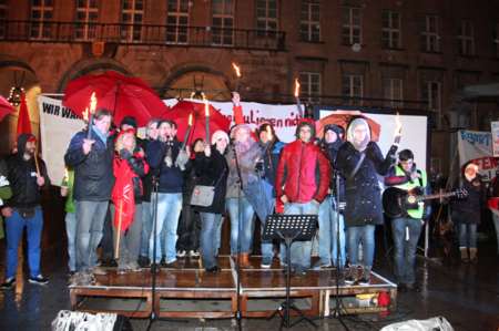Kundgebung der Bochumer Opel Kollegen gegen die Werksschließung